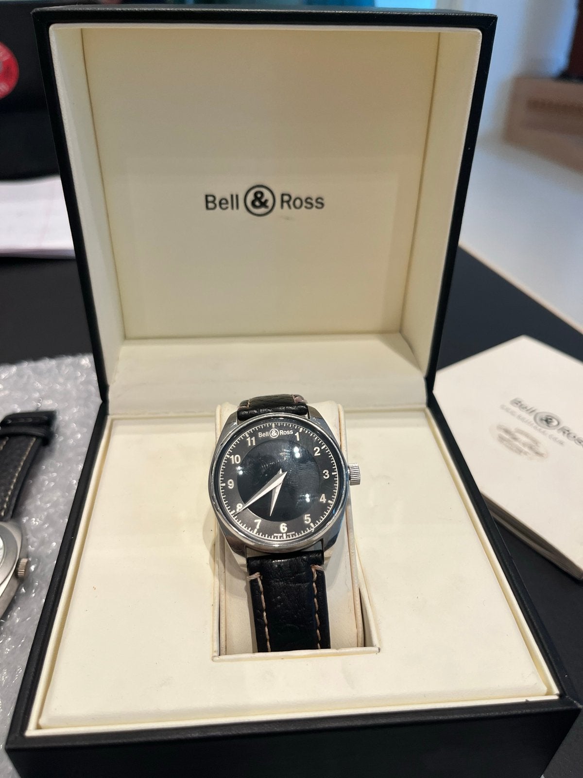 Bell & Ross BR 123 Original Heritage Horloge, Leer, Staal, Polshorloge, Zo goed als nieuw