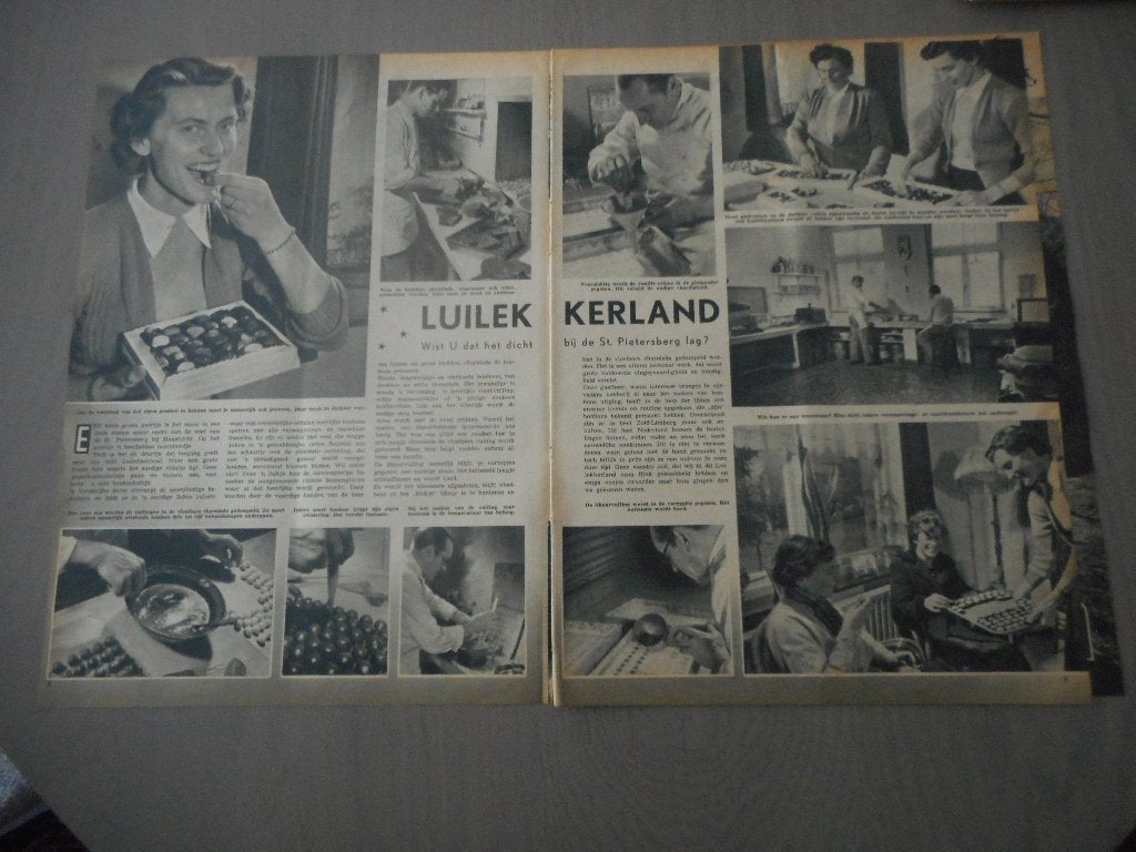 Maastricht. St. Pietersberg. Luilekkerland. Chocolade.1952., Ophalen of Verzenden, 1940 tot 1960, Nederland, Knipsel(s)