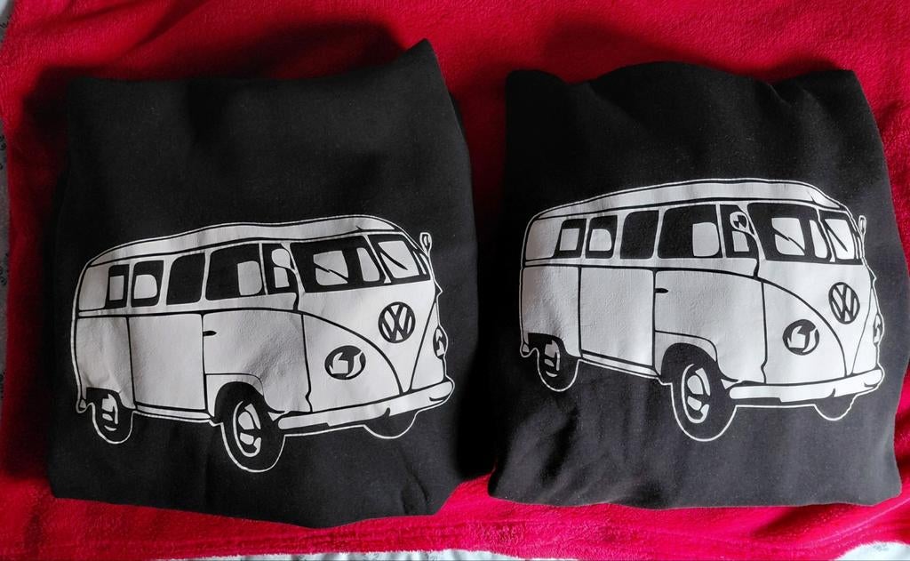 VW Logo / T1 op zwarte fleecejack / hoody, Ophalen of Verzenden, Nieuw