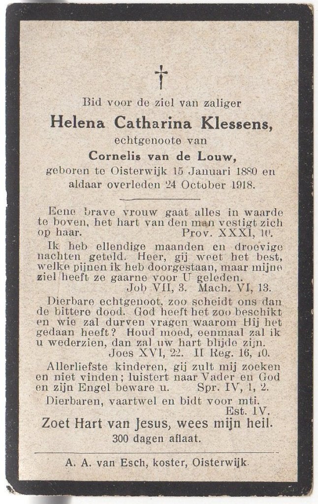 Helena Catharina Klessens 1880-1918 Oisterwijk, 38 jaar oud, Ophalen of Verzenden