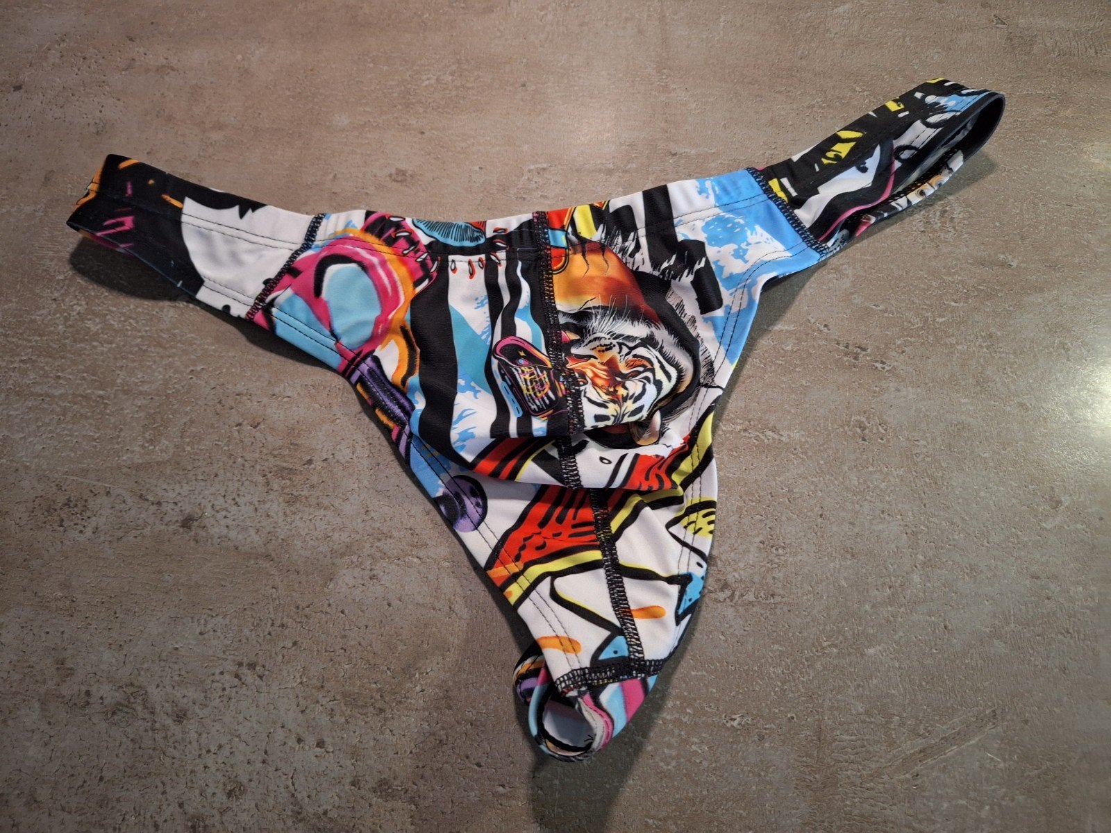 Opvallende Zwemstring met Tijgerprint en Kleur maat L, Kleding | Heren, Badmode en Zwemkleding, Meerkleurig, Verzenden