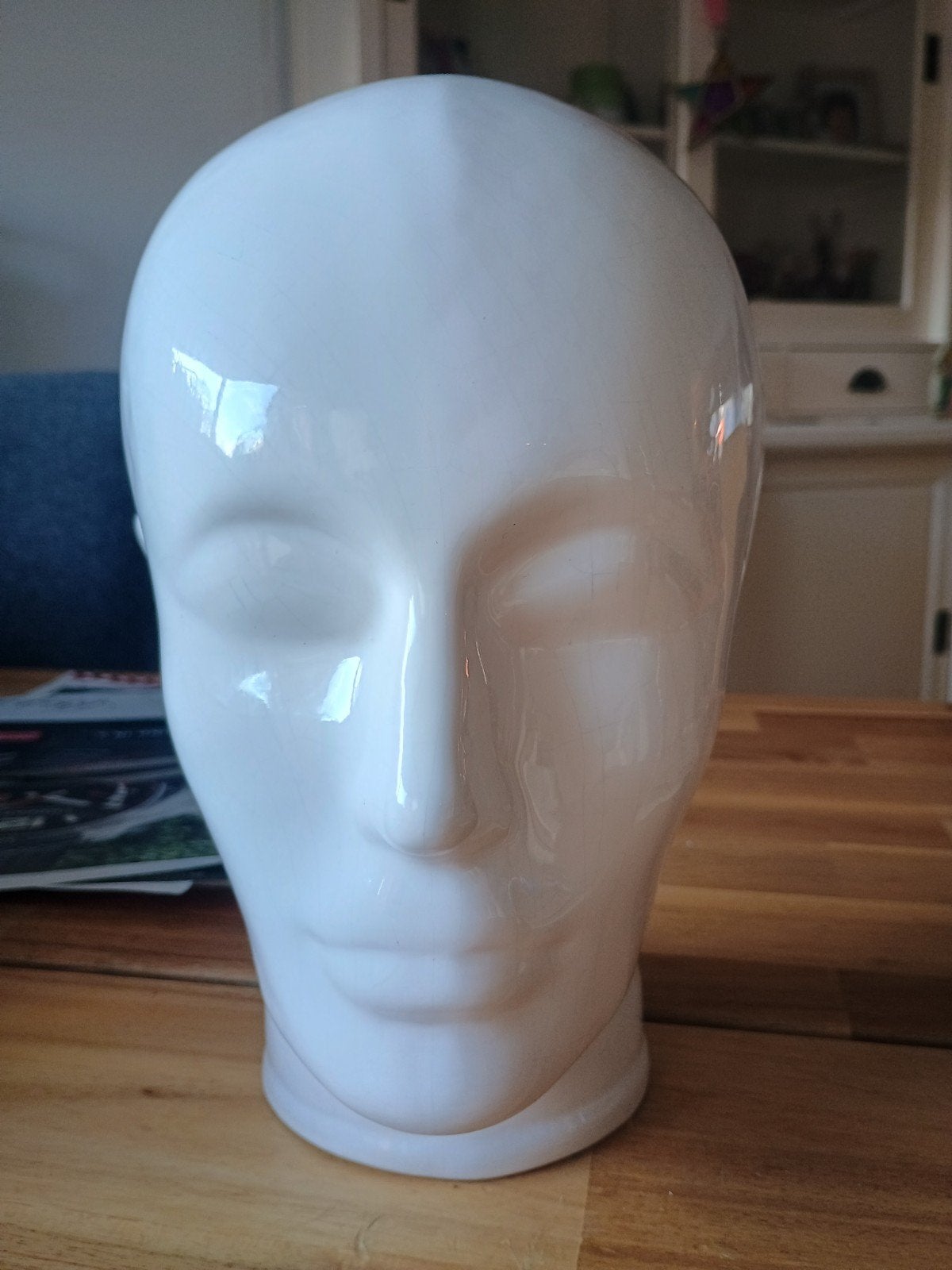 Witte vintage mannequin hoofd uit de jaren '70, Antiek en Kunst, Ophalen of Verzenden