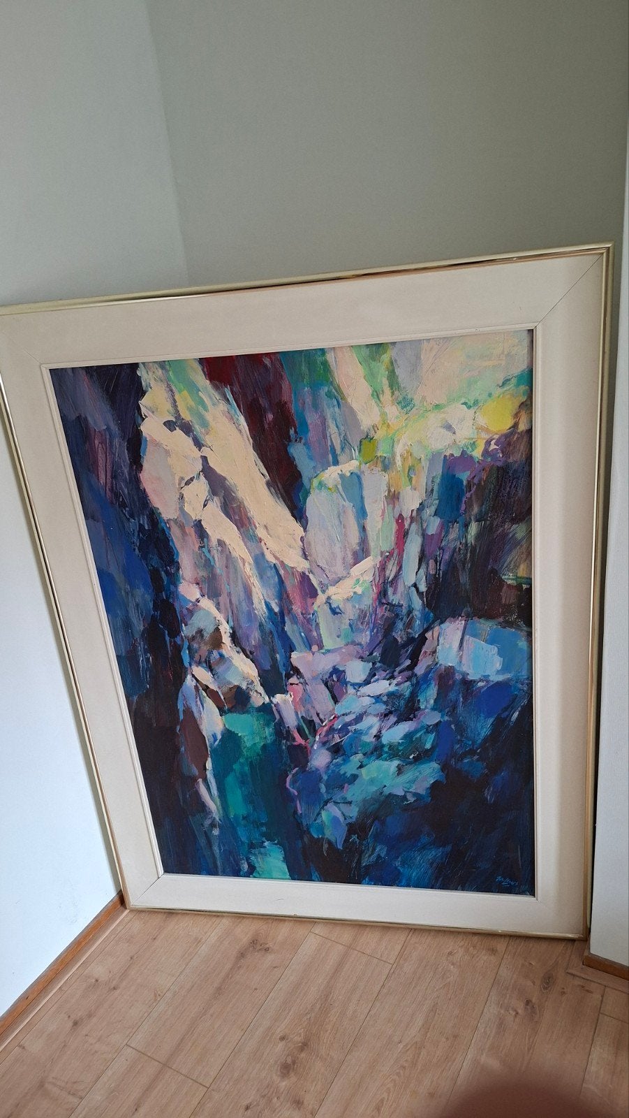 Groot abstract schilderij Georges du Verdon, 80x110 cm, Ophalen of Verzenden