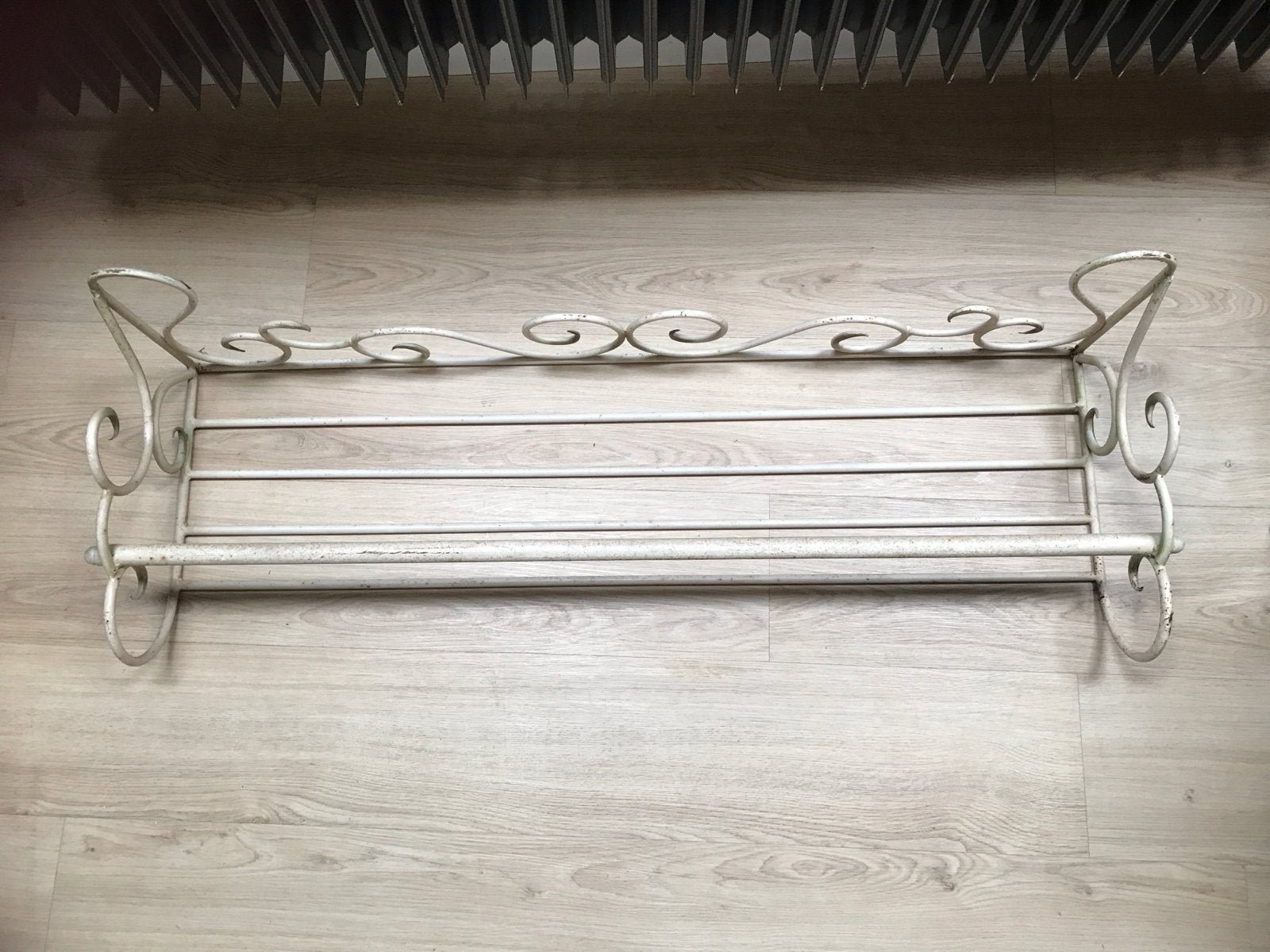 Vintage ijzeren rek - Garderobe of keukenrek, Gebruikt, 100 tot 150 cm, Metaal, Ophalen