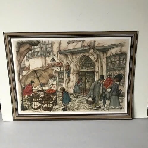 Anton Pieck prenten uit een zakelijk kalender, 1980 tot heden, Ophalen of Verzenden, Zo goed als nieuw, Prent