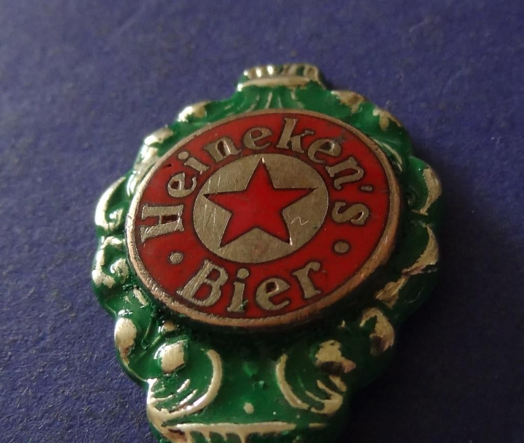 Heineken Bier Thee Lepel Met Email Logo NUMMER 111222333, Verzenden, Gebruikt, Overige typen, Heineken
