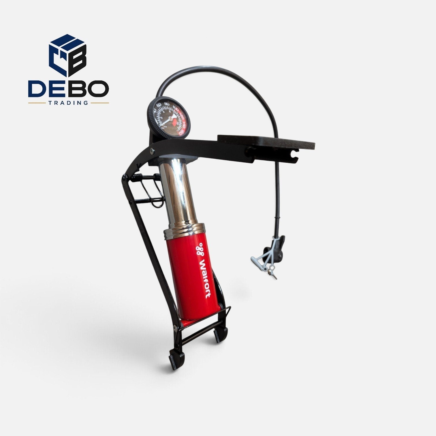 Nieuwe Warfort Voetpomp met Drukmeter - Rood, Ophalen of Verzenden, Drukmeter, Nieuw