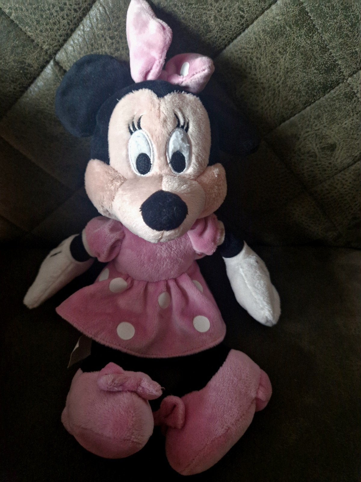 Vintage Disney Minnie Mouse Knuffel - Roze Jurk, Ophalen of Verzenden, Mickey Mouse, Gebruikt, Knuffel