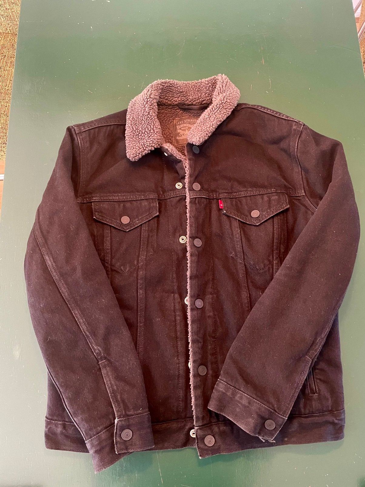 Levi's Sherpa Trucker Jacket Zwart - Maat M, Kleding | Heren, Ophalen of Verzenden, Gedragen, Maat 48/50 (M), Zwart
