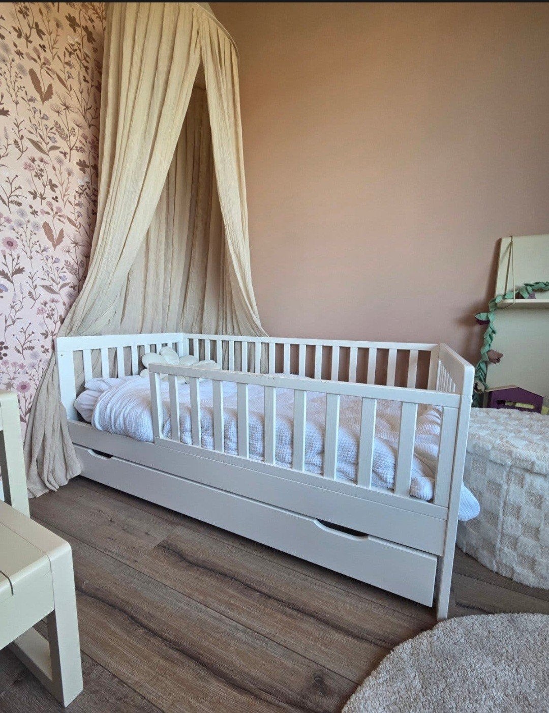 Petit Amelie Peuterbed Plume Wit 70x140 cm met lade, Ophalen, Gebruikt, 140 tot 160 cm, 70 tot 85 cm