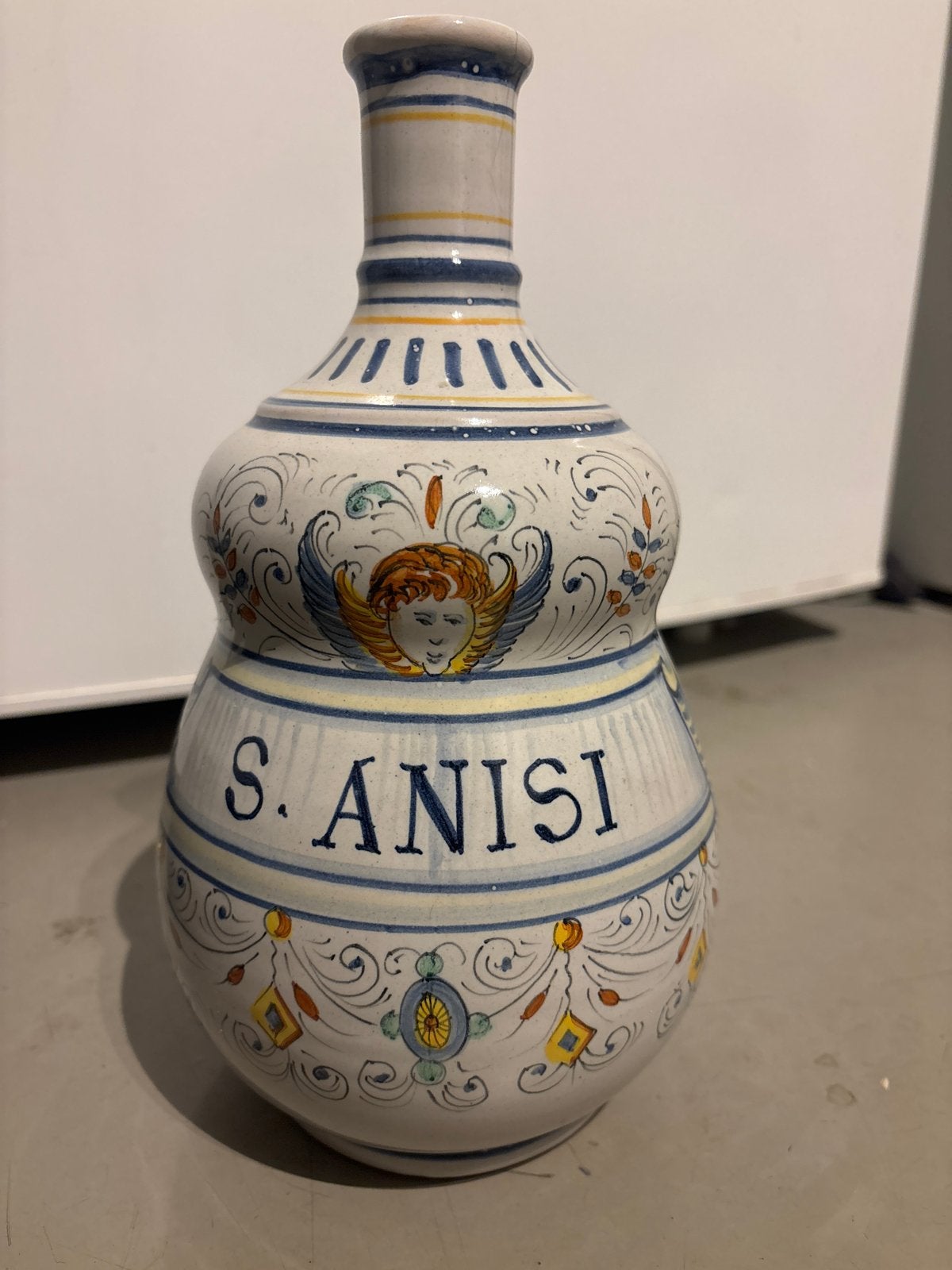 Antieke Italiaanse Majolica Apothekersfles S. Anisi, Ophalen of Verzenden