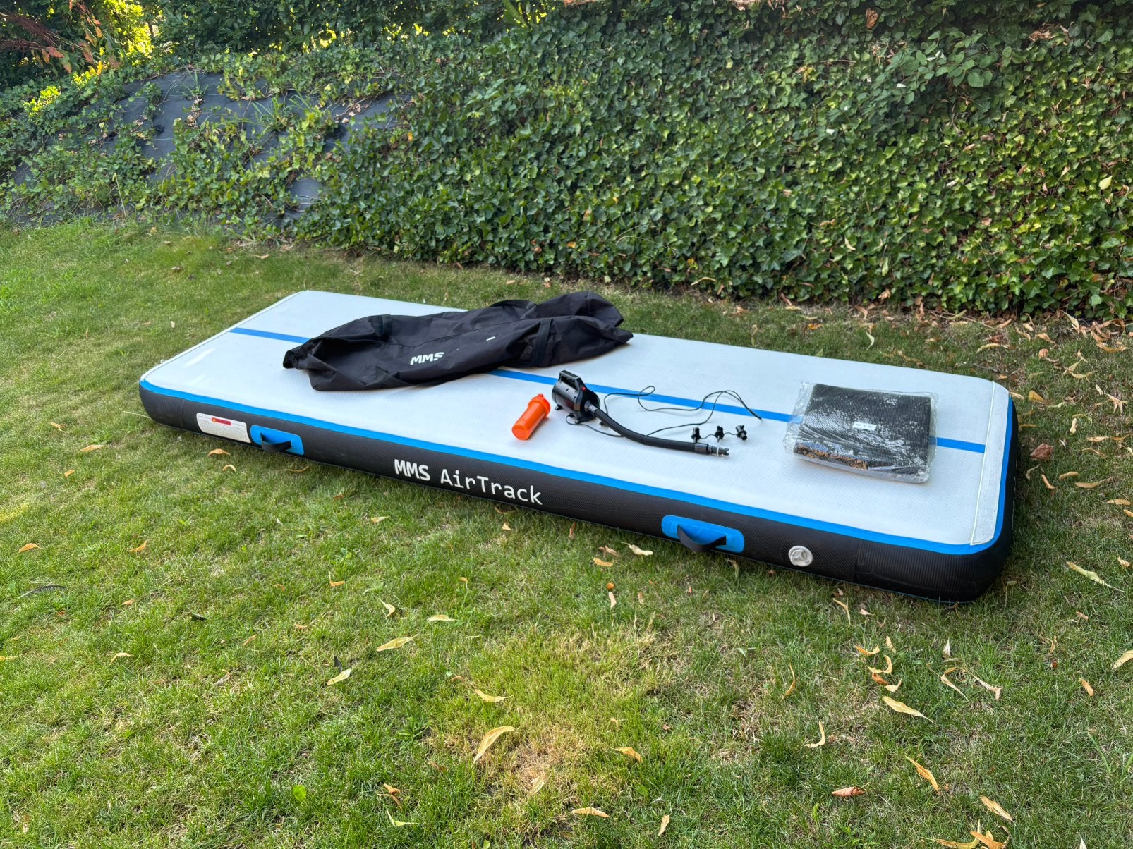 MMS Airtrack 3 meter lang en 20cm dik, Sport en Fitness, Turnen, Ophalen, Kindermaat 122 t/m 140, Zo goed als nieuw, Meerkleurig