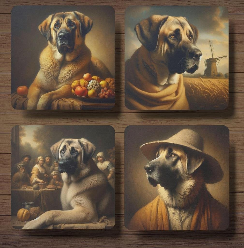 Kangal Rembrandt stijl onderzetters met houder, Ophalen of Verzenden, Nieuw