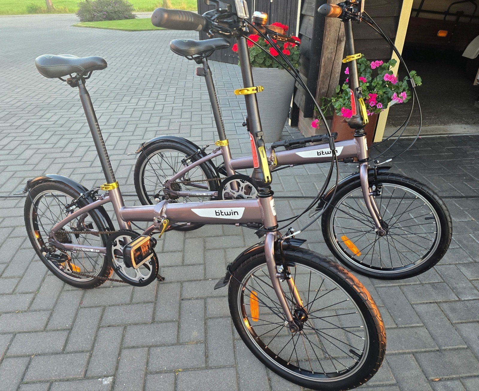 2x B'twin vouwfiets 7 versnellingen, Fietsen en Brommers, Fietsen | Vouwfietsen, 20 inch of meer, Gebruikt, Velgrem, Versnellingen