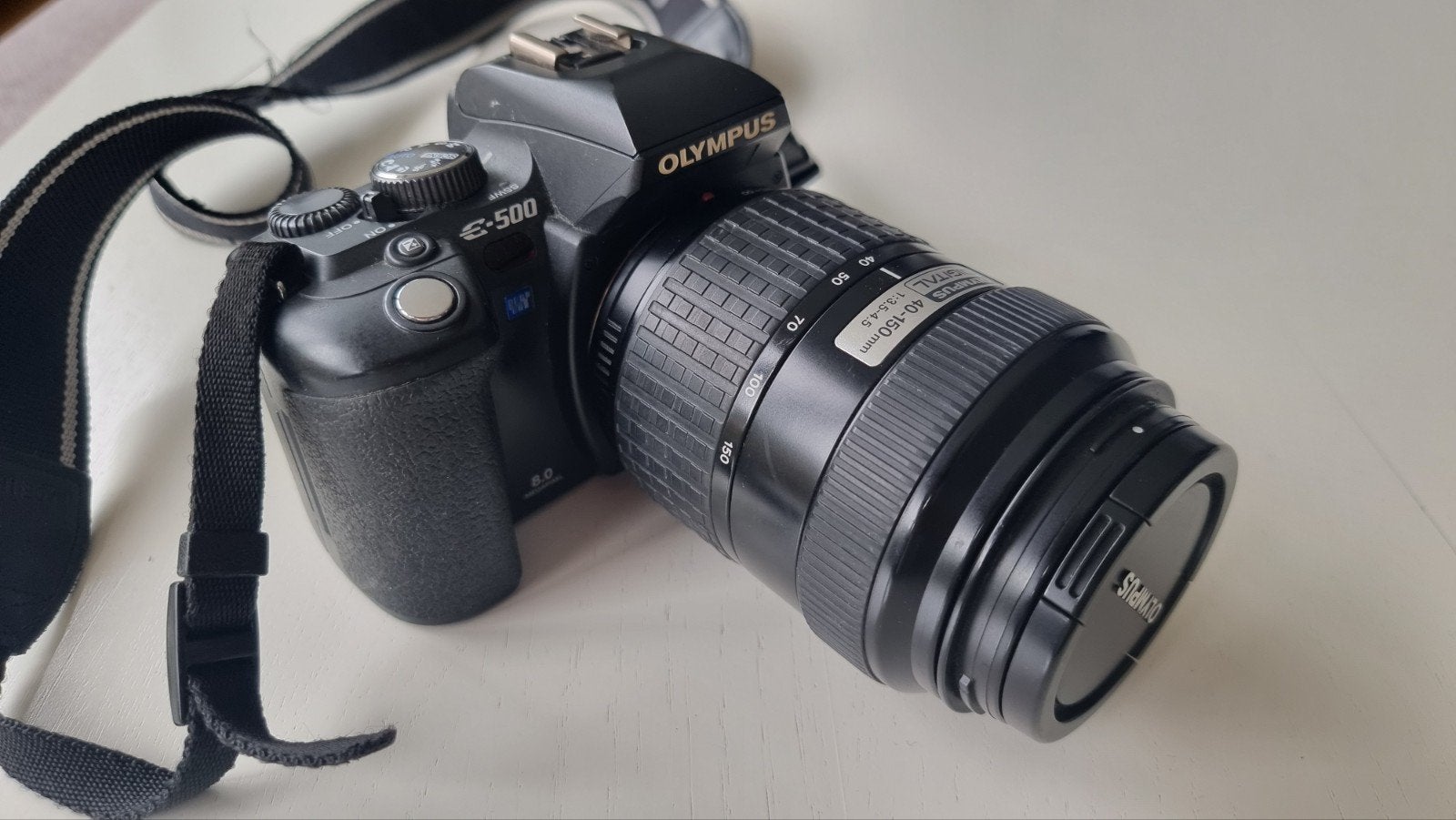 Olympus E-500 Spiegelreflexcamera met 40-150mm lens, Gebruikt, Spiegelreflex, Oplader, Olympus