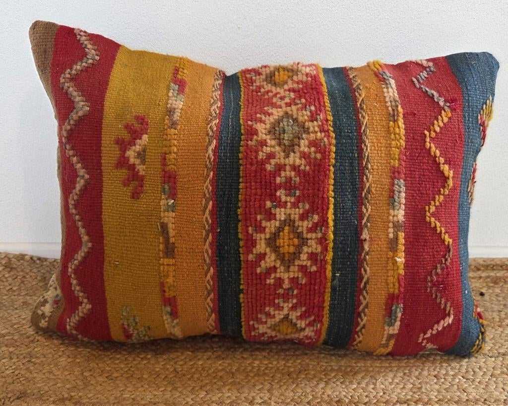 Kelim berber kussen handgemaakt in Marokko, Huis en Inrichting, Woonaccessoires | Kussens, Verzenden, Nieuw, Vierkant