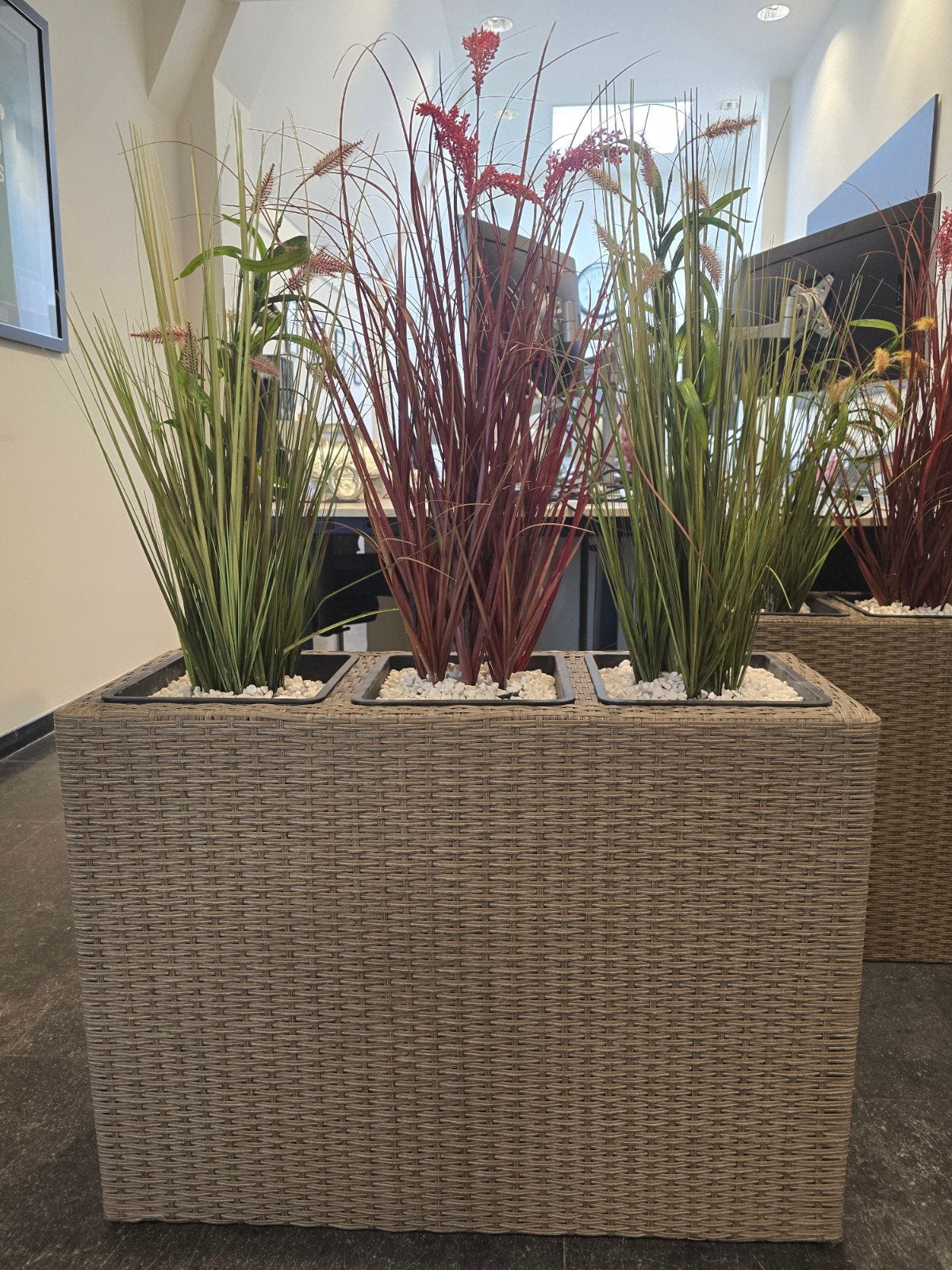 4 kunststof plantenbakken met 3 binnenbakken, Ophalen, Kunststof, Zo goed als nieuw, 60 tot 100 cm