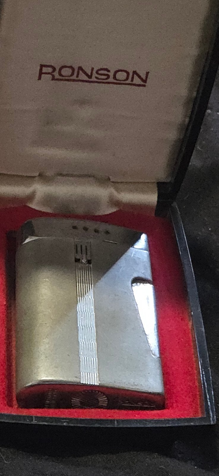 Vintage Ronson aansteker in originele doos, Ophalen of Verzenden, Gebruikt, Aansteker