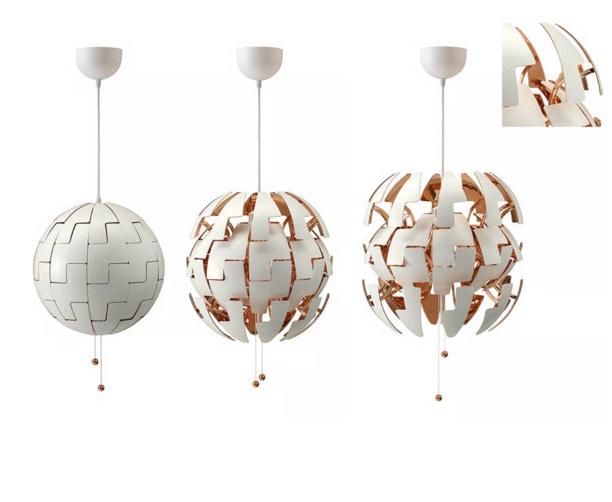 Ikea lamp wit/koper, Ophalen, Zo goed als nieuw