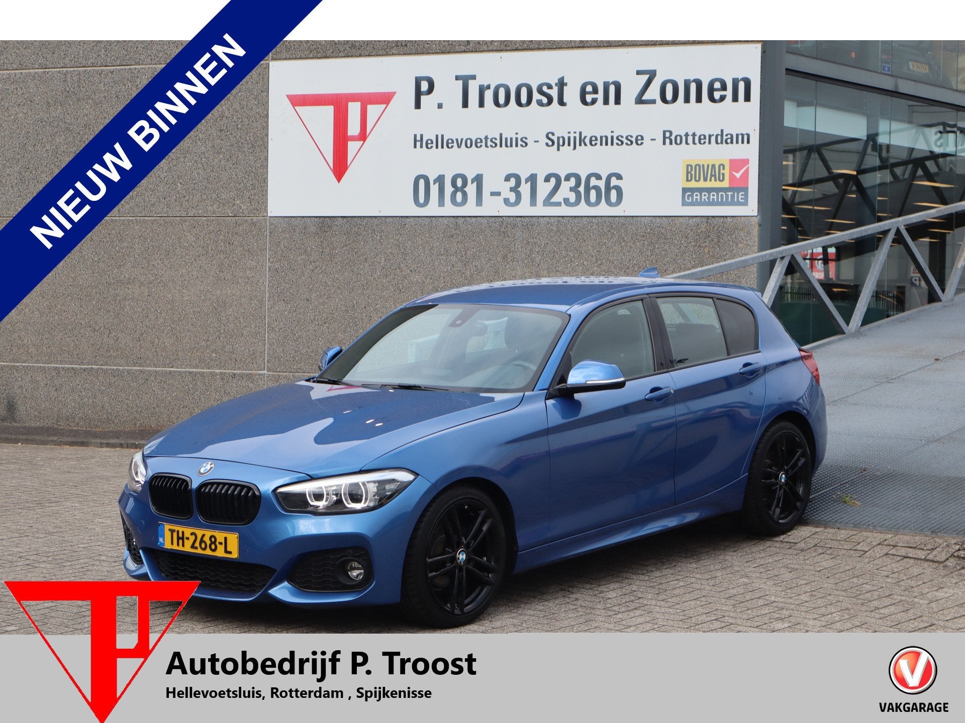 BMW 1-serie 118i M Sport Executive Automaat/Nederlandse auto, Auto's, 12 maanden, Gebruikt, Blauw, Bedrijf