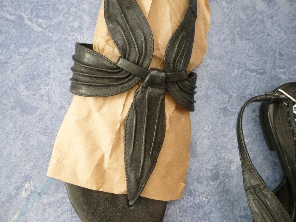 Leren sandalen, 37., Zwart, Nieuw, Utopie, Sandalen of Muiltjes