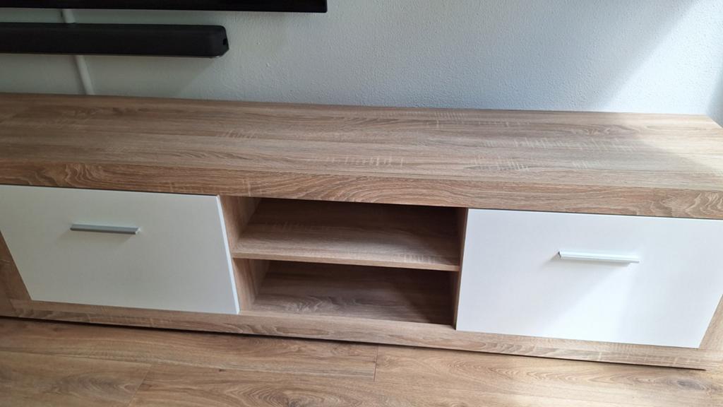 Tv meubel wit eiken als nieuw zie foto's, Ophalen, Zo goed als nieuw, 25 tot 50 cm, Minder dan 100 cm