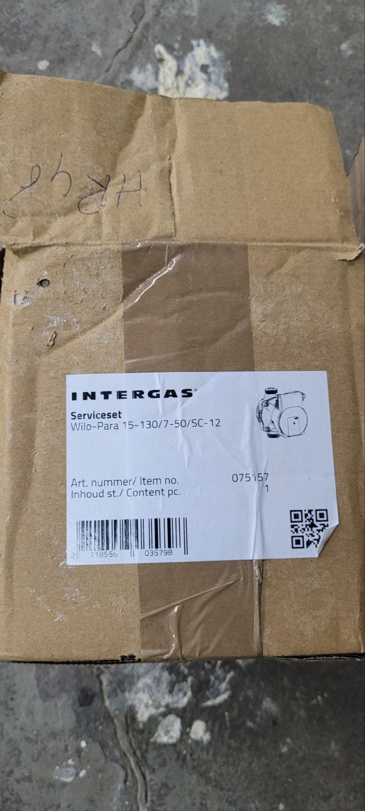 Intergas Wilo-Para 15-130/7-50/SC-12 Serviceset, Doe-het-zelf en Verbouw, Ophalen of Verzenden
