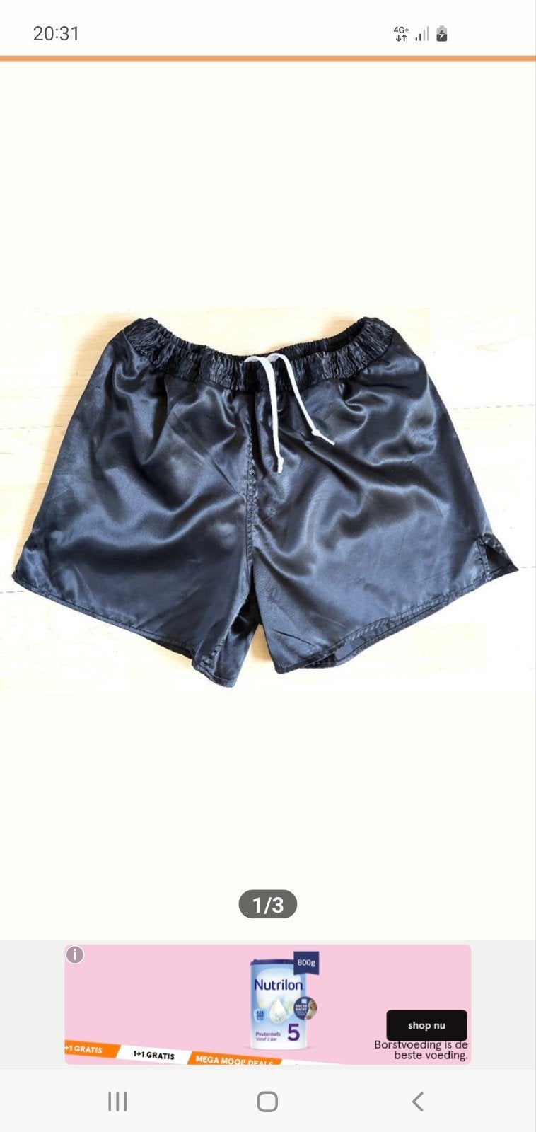 Vintage Adidas Glanzende Zwarte Sportbroek - Maat M, Maat 38/40 (M), Kort, Adidas, Zwart