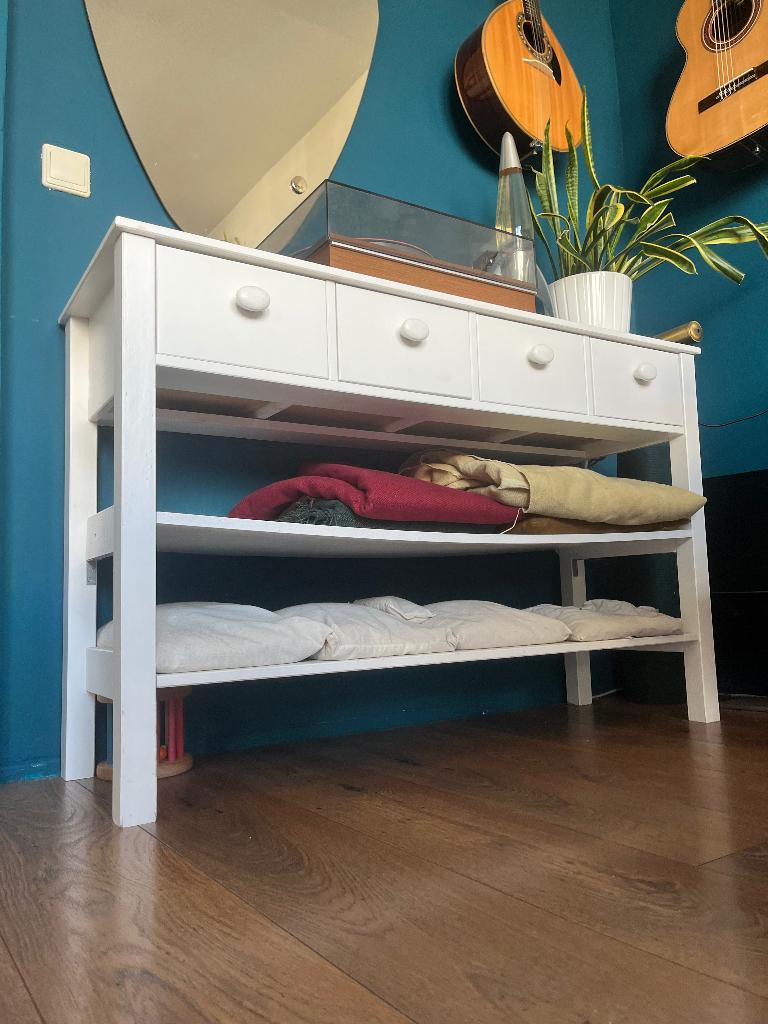 side table dressoir kastje wit, Ophalen, Minder dan 50 cm, Gebruikt, Met lade(s)