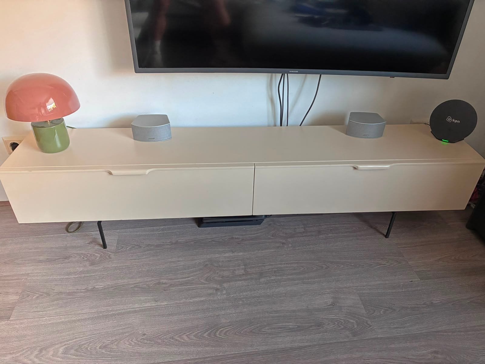 TV-meubel HKLIVING Grain Sungkaihout kleur zand, 150 tot 200 cm, Zo goed als nieuw, Minder dan 100 cm, Modern