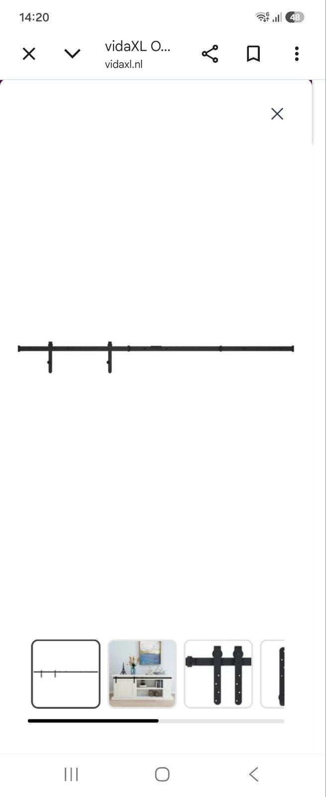 vidaXL Ophangset voor minischuifdeur 183 cm koolstofstaal, Ophalen of Verzenden, Nieuw