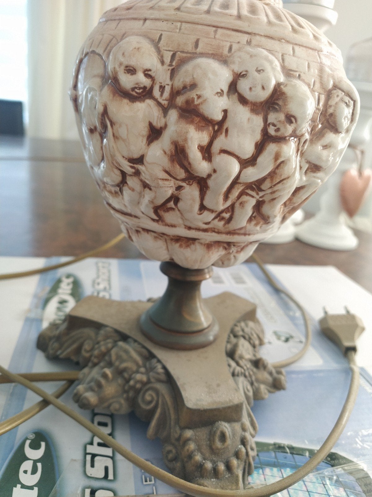 Antieke lamp op stroom, Ophalen, Gebruikt, Olielamp