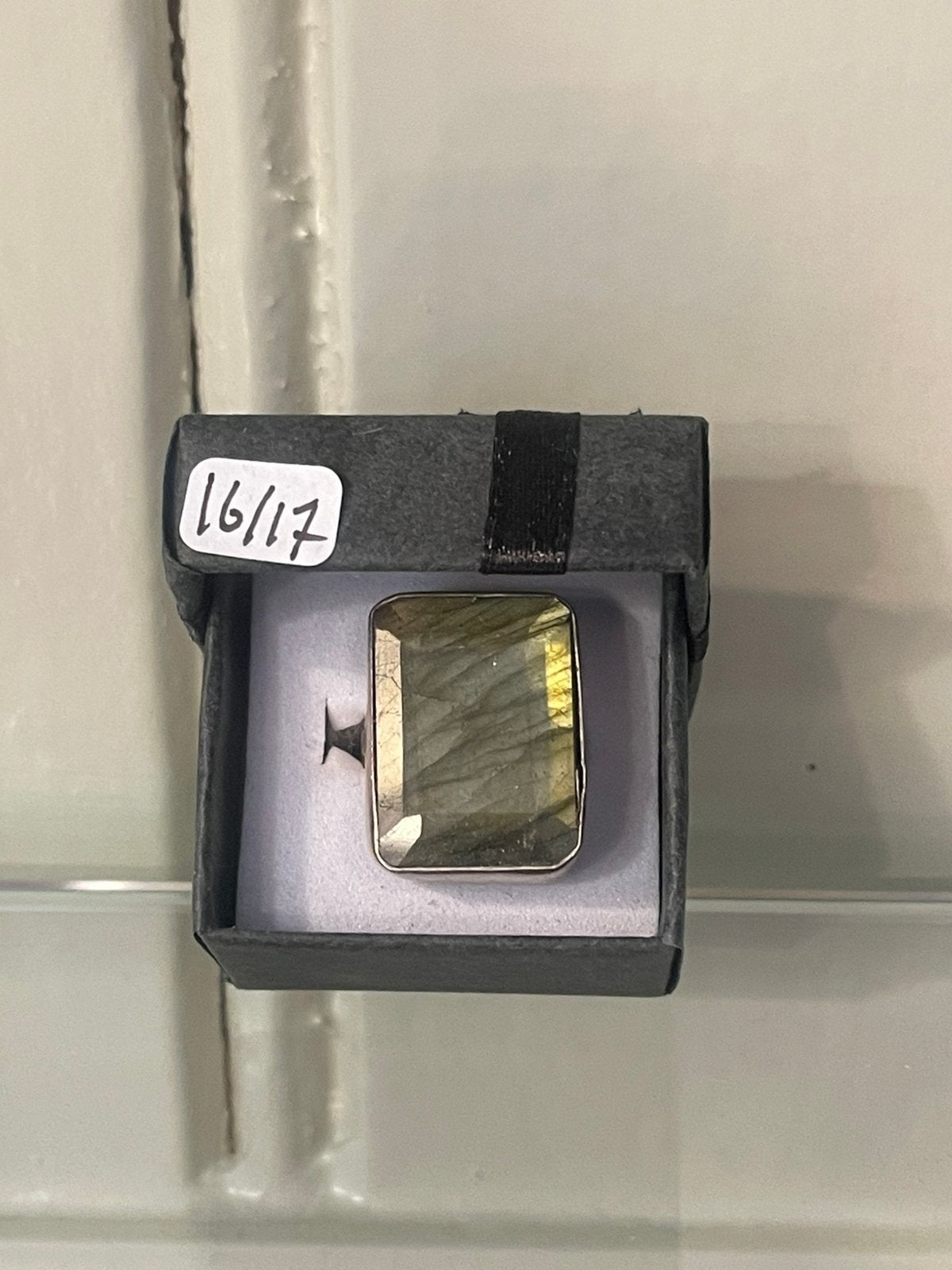 Zilveren ring labradoriet maat 16/17, Sieraden, Tassen en Uiterlijk, Ringen, Ophalen of Verzenden, X, Dame, Zilver