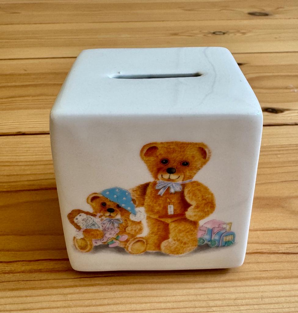 Vintage Spaarbot Baby - Keramiek Beer / Teddybeer, Ophalen of Verzenden, Zo goed als nieuw, Steen, Aardewerk of Keramiek, Dier