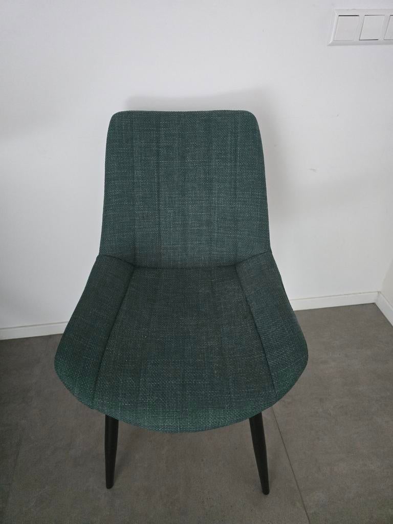 Stijlvolle donkergroene stoel, Huis en Inrichting, Stoelen, Overige kleuren, Ophalen of Verzenden, Zo goed als nieuw, Stof