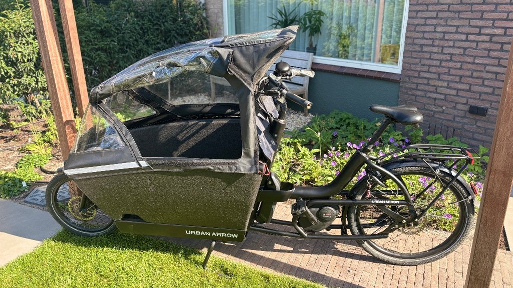 Urban Arrow Family Bakfiets - Performance CX met regenhuif, Ophalen, Gebruikt, 4 kinderen of meer, Huif