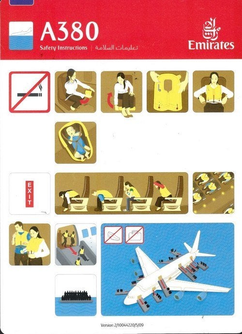 Emirates - Airbus 380, Ophalen of Verzenden, Zo goed als nieuw, Kaart, Foto of Prent