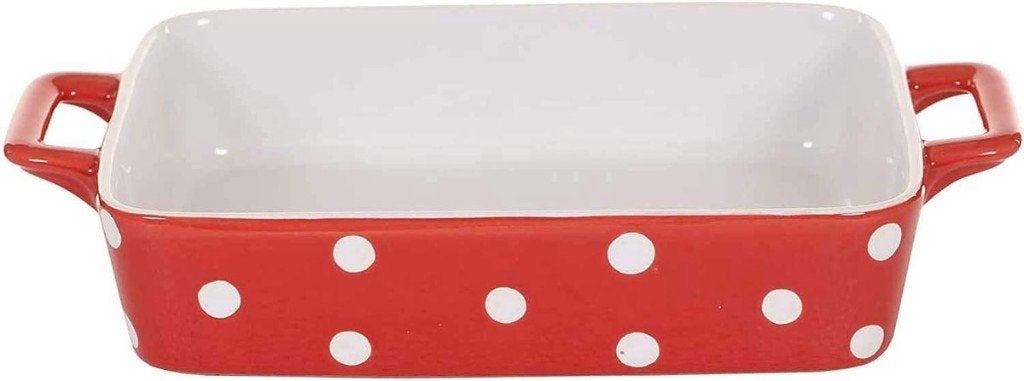 Isabelle Rose Ovenschaal Rood Witte Stippen 29,5 cm, Overige typen, Isabelle Rose, Isabelle Rose, Nieuw