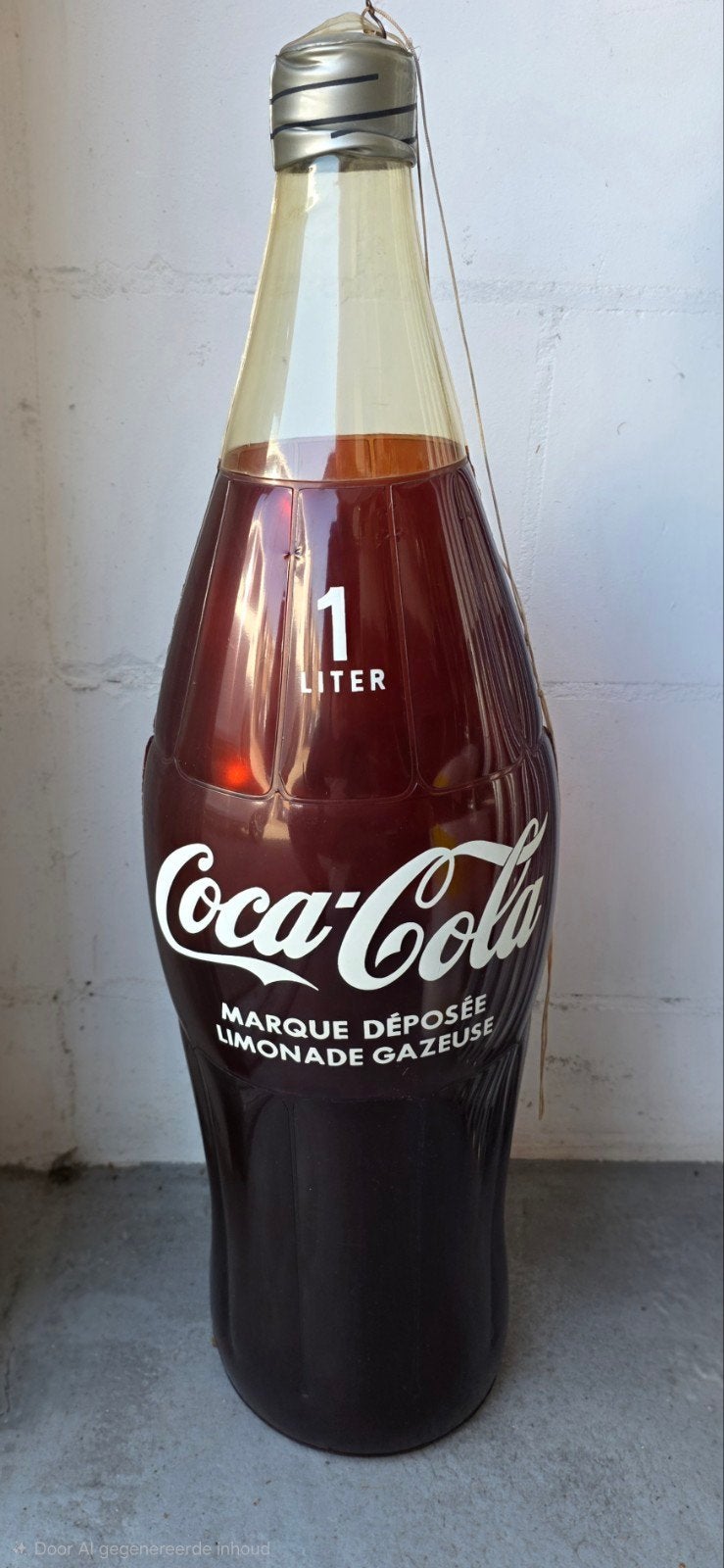 Grote, vintage, opblaasbare Coca-Cola literfles / seventies, Ophalen of Verzenden, Zo goed als nieuw, Gebruiksvoorwerp
