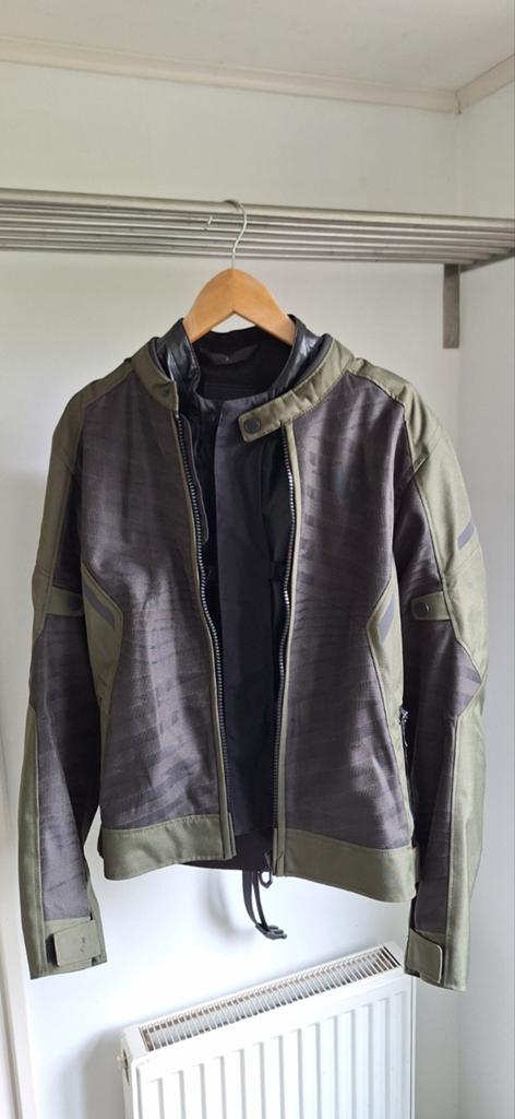 Revit olijfgroen mt L zomerjas met losse binnenvoering, Motoren, Kleding | Motorkleding, Jas | textiel, Rev'it!, Heren, Ophalen of Verzenden