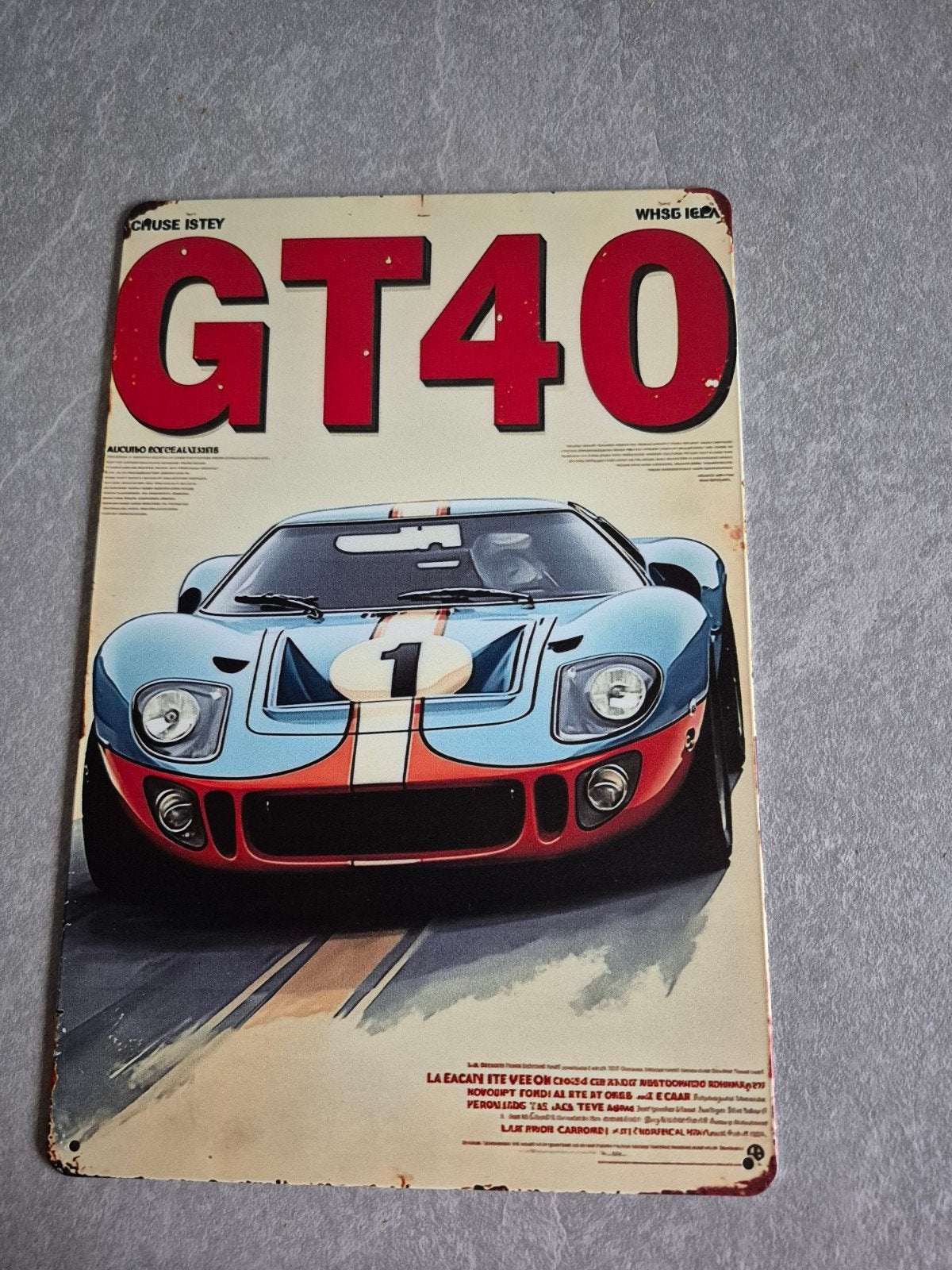 Metalen GT40 wandbord - Vintage look, Ophalen of Verzenden, Gebruikt, Auto's