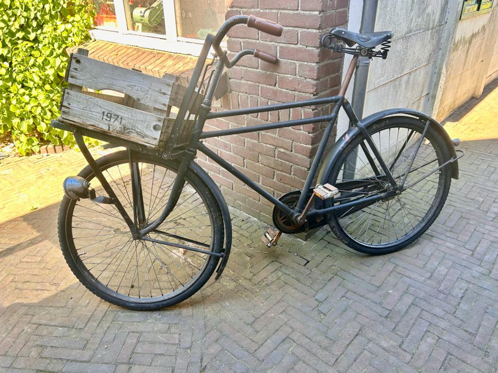 Oldtimer Bakkersfiets met houten kist - Unieke Eyecatcher, Fietsen en Brommers, 55 tot 59 cm, Ophalen, Terugtraprem, Jaren '40