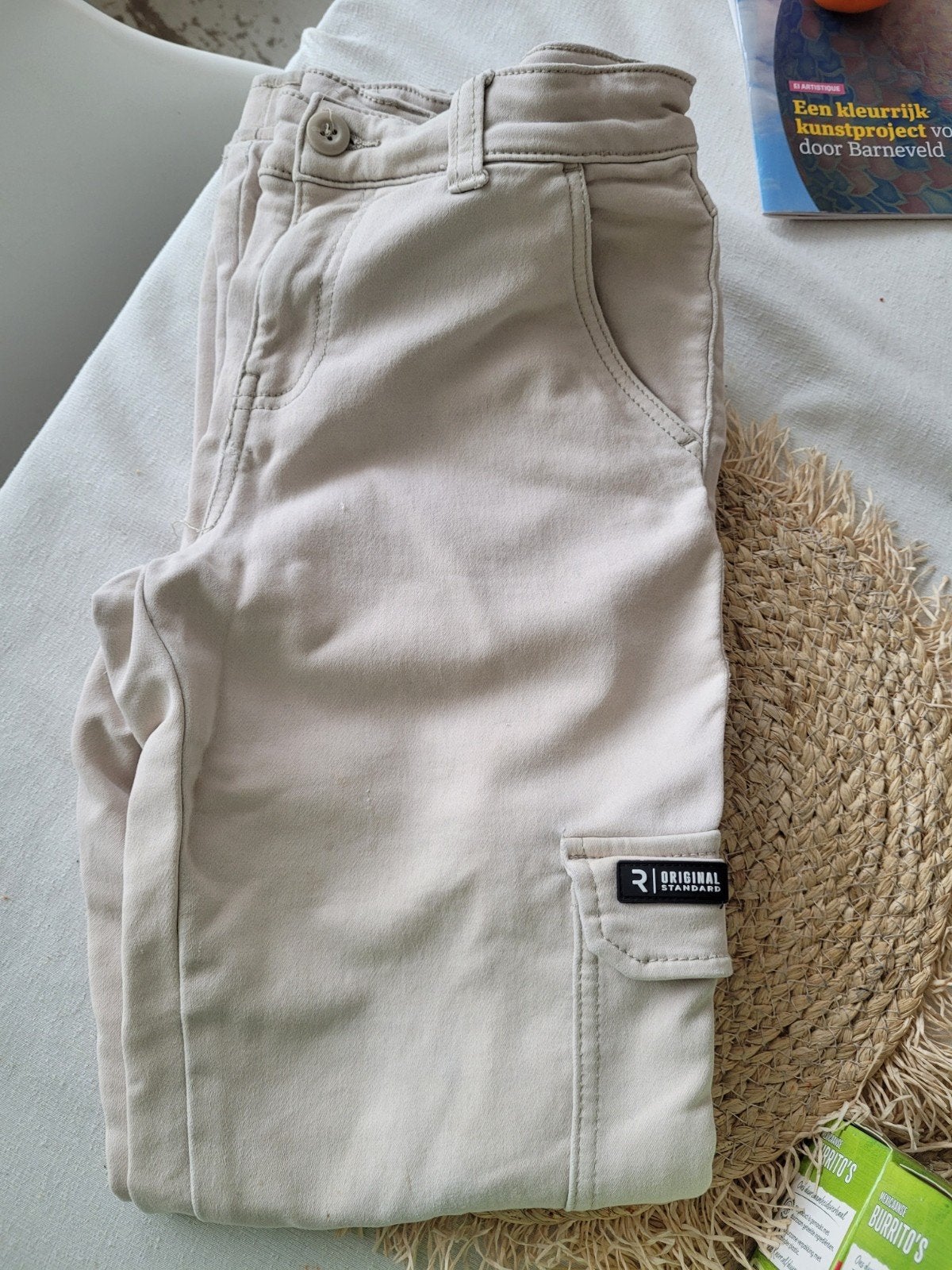 Europe Kids cargo worker broek jogg beige 158, Kinderen en Baby's, Kinderkleding | Maat 158, Broek, Gebruikt, Europe Kids, Ophalen of Verzenden