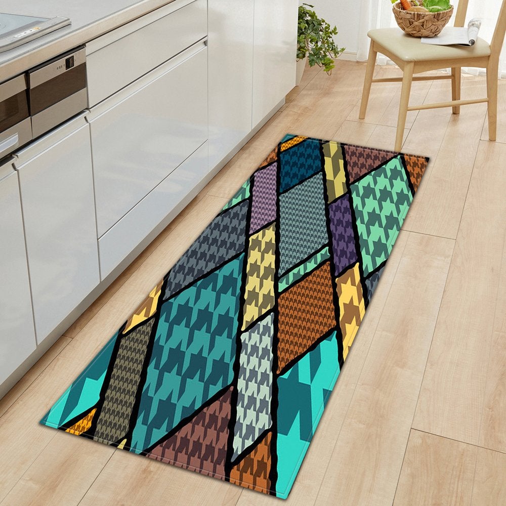 Geometrisch Groen Bruin Geel Grijs Paars Vloerkleed / Tapijt, Groen, Verzenden, Nieuw, 150 tot 200 cm