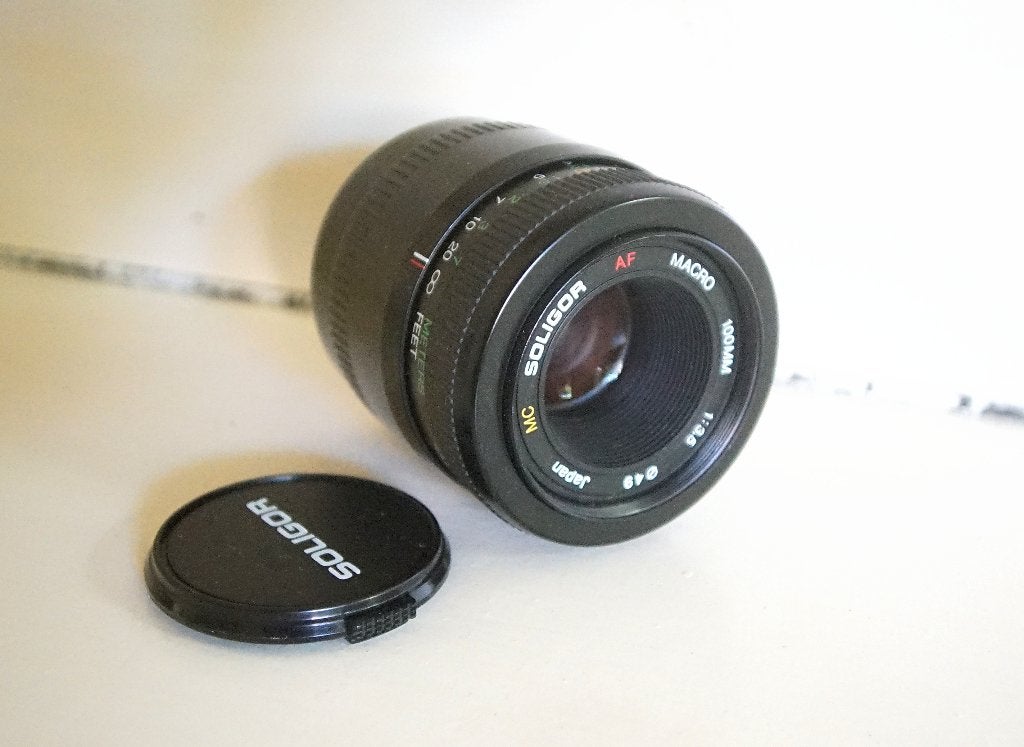 Soligor 100mm Macro Minolta A-mount, Ophalen, Gebruikt, Macrolens, Autofocus