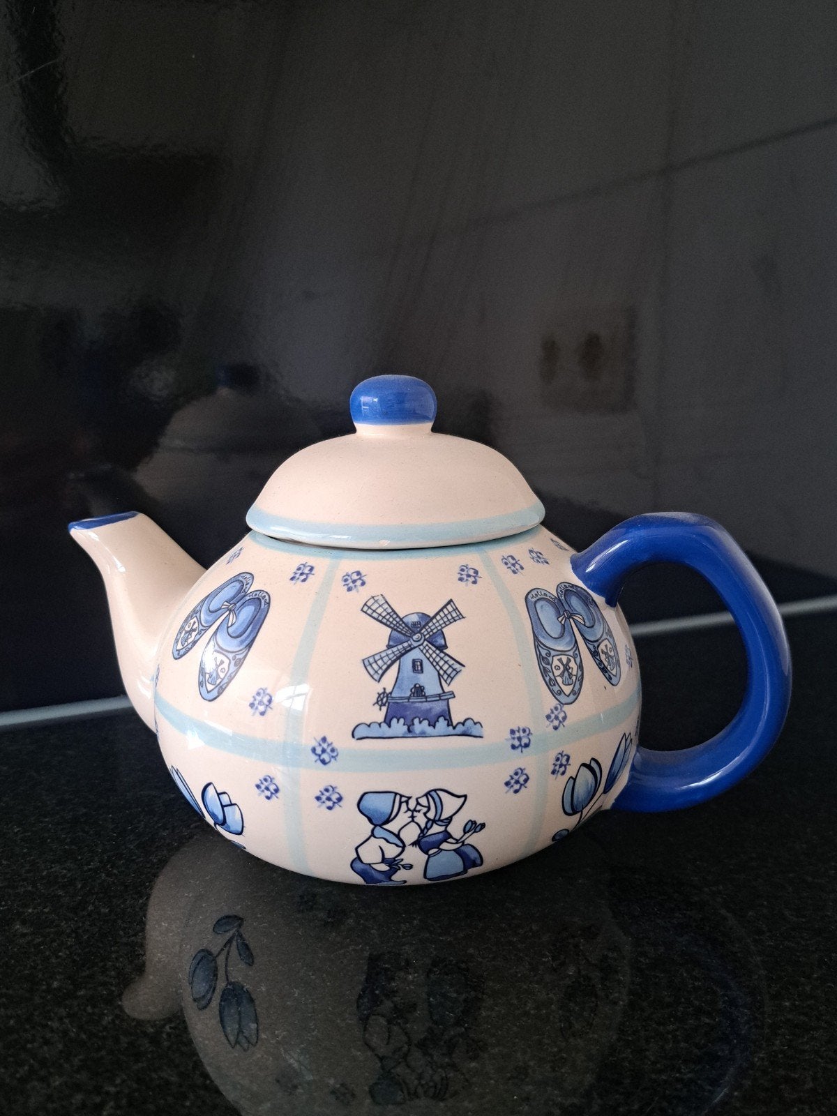 Theepot Delfts blauw -  nauwelijks gebruikt, Blauw, Zo goed als nieuw, Steen/keramiek, Ophalen