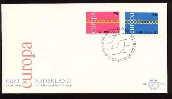 Nederland FDC E112 Zonder Adres, Europazegels 1971, Ophalen of Verzenden, Onbeschreven, Nederland