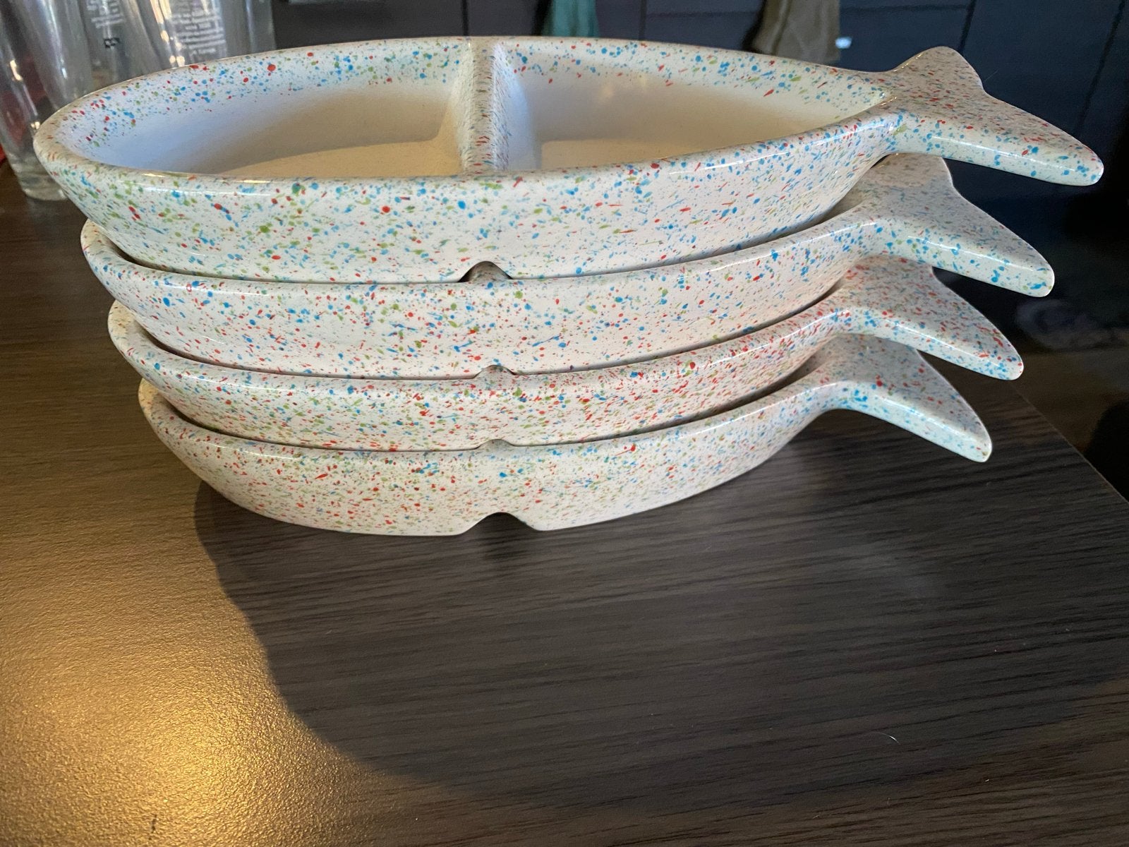 Set van 4 visvormige schaaltjes met spikkelpatroon, Dieren en Toebehoren, Ophalen of Verzenden, Nieuw