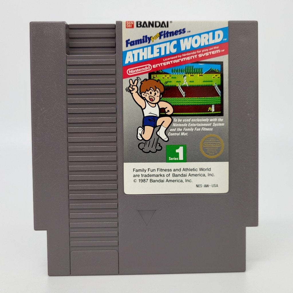 Family Fun Fitness Athletic World - Nintendo NES Cart PAL B, Spelcomputers en Games, Games | Nintendo NES, Gebruikt, Verzenden