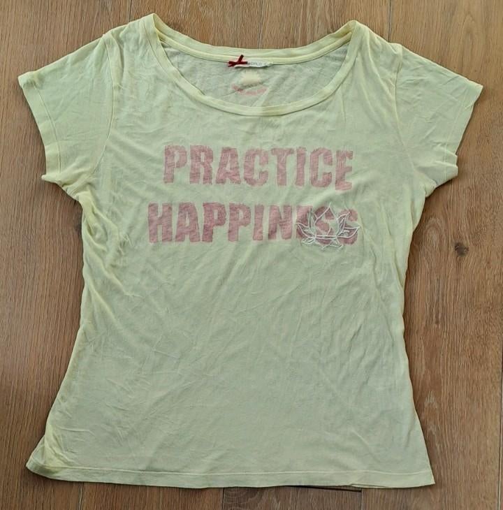 Mandala T-shirt lichtgeel biologisch katoen, maat M (40), Maat 38/40 (M), Geel, Ophalen of Verzenden, Zo goed als nieuw